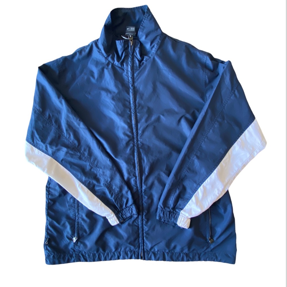 Nike Navy Blue and White Lightweight Windbreaker Size Large
